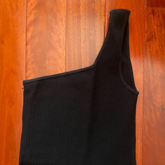 Babaton Sculpt Knit One Shoulder Dress - Black - Picture 5 of 5